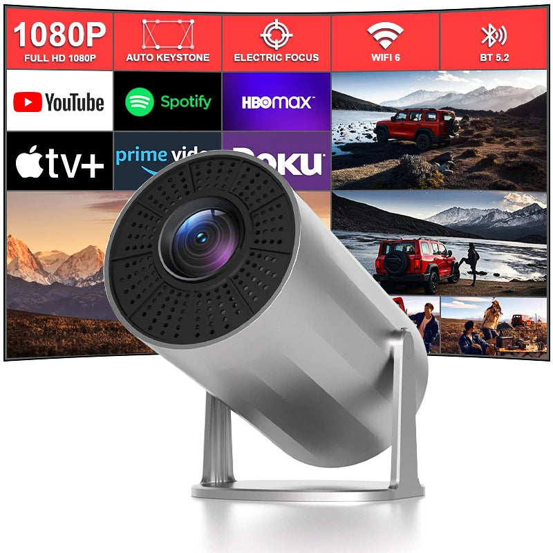 XBJ 4K Smart Android Projector With Auto Keystone Rotating