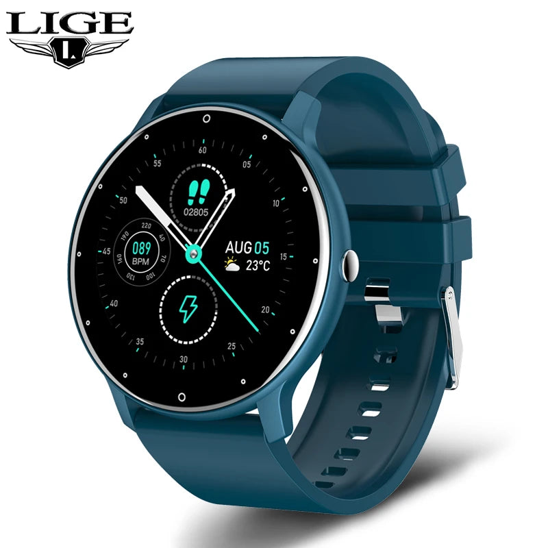 LIGE Men's Smartwatch PremiumFullTouchScreen FitnessTracker IP67 Waterproof Bluetooth