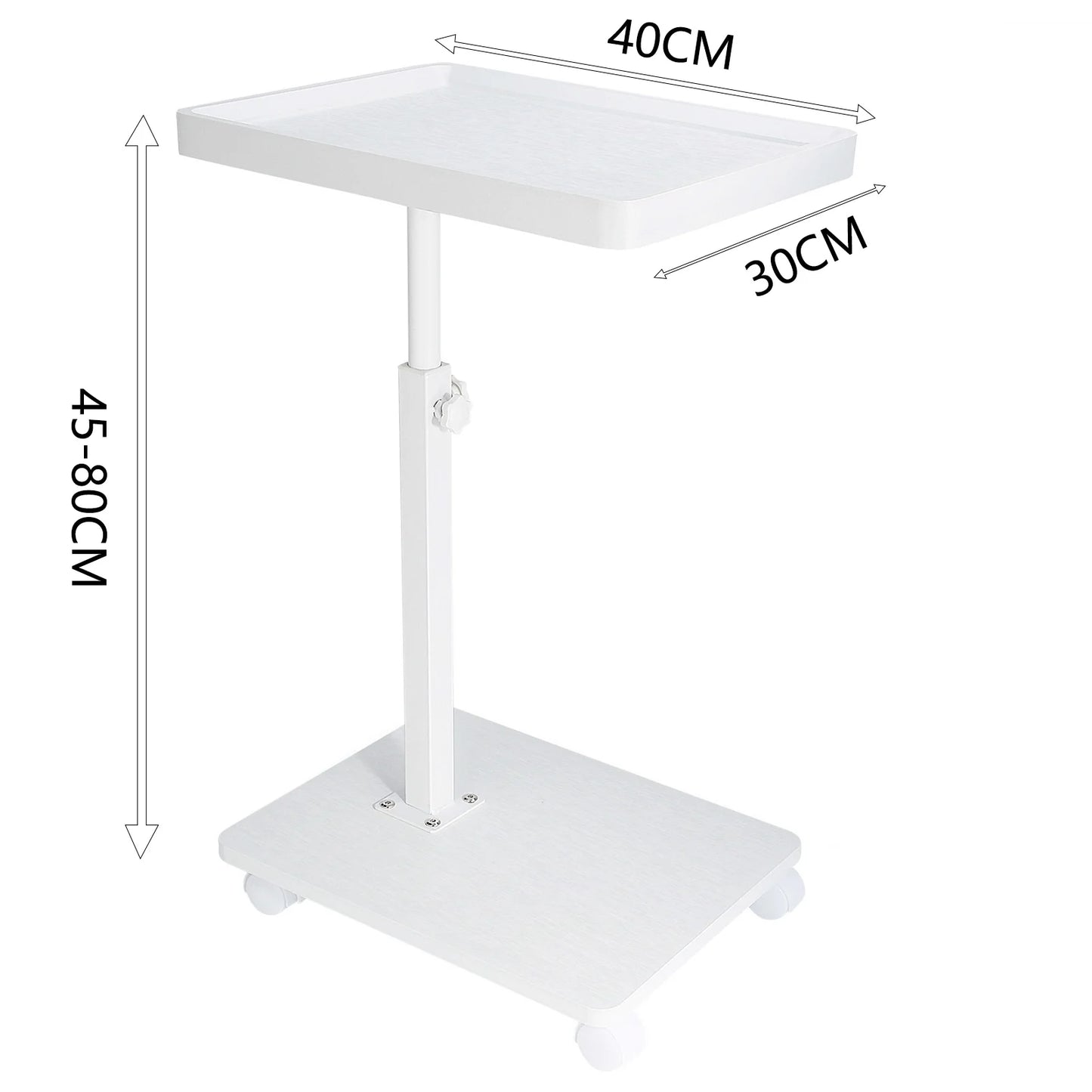 Laptop Desk Adjustable Rolling Sofa Side Table 360° Rotatable Table Laptop Desk Home Office Bedroom Bathroom Food Tray Table