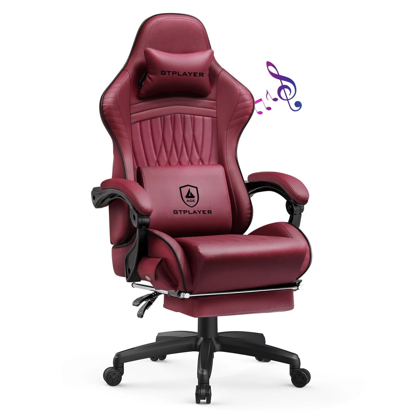 GTPLAYER Ergonomic Gaming Chair Leather Office Desk Chair With Armrests