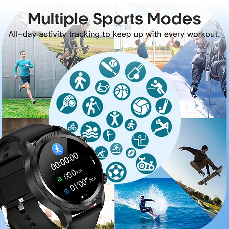 Electrocardiogram Smartwatch With Ultra-Advanced Heart Rate Blood Pressure SpO2 Analytics