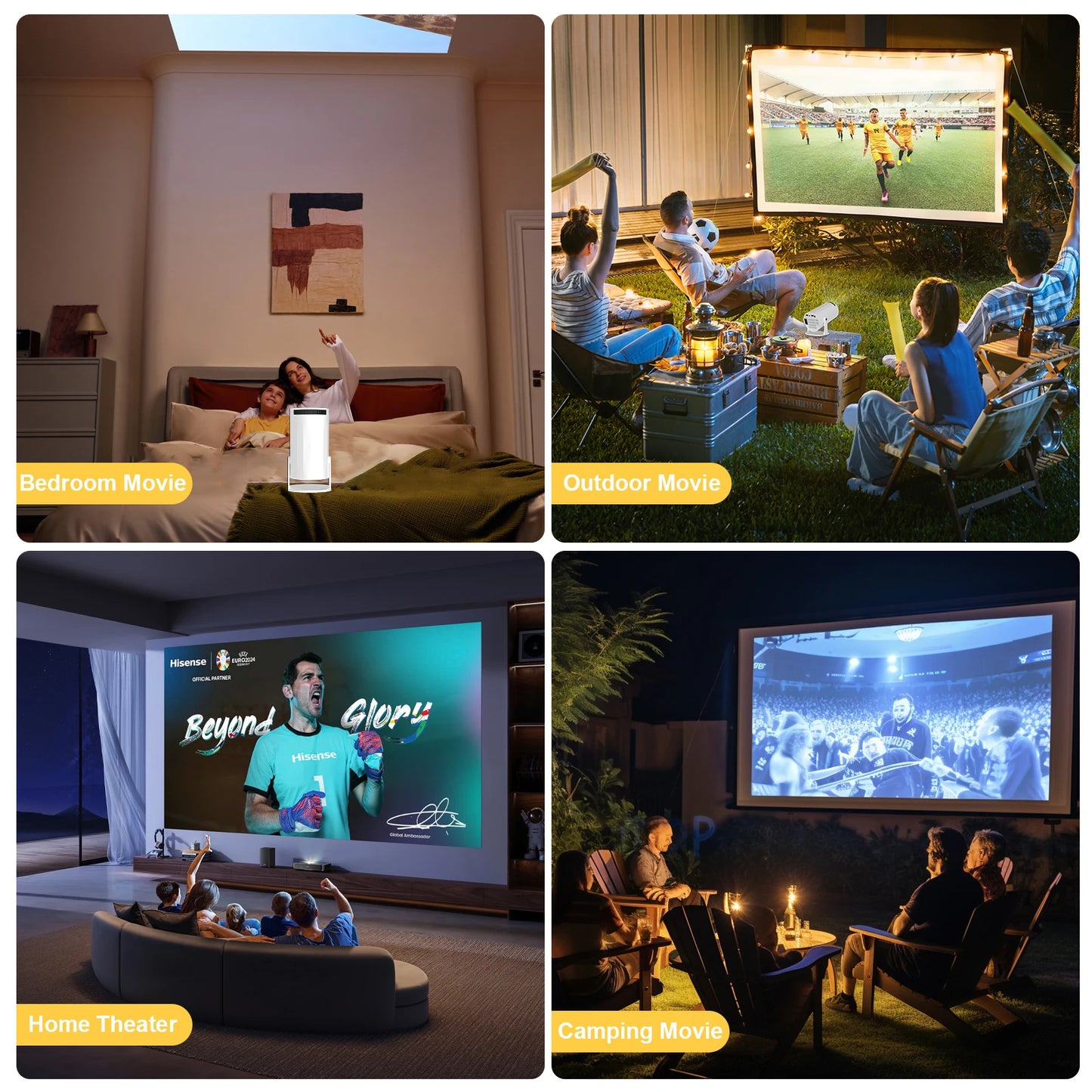 XBJ 4K Smart Android Projector With Auto Keystone Rotating