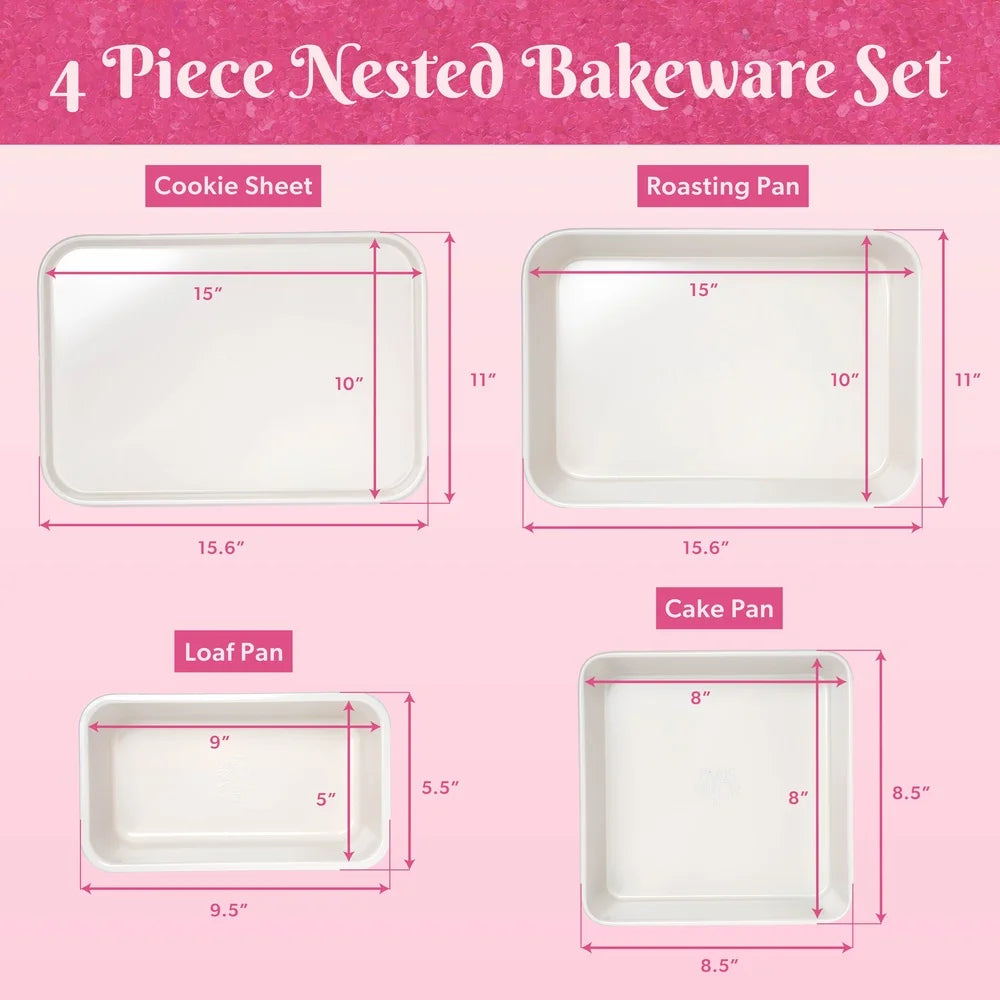 Nested Bakeware Set Nonstick Carbon Steel Space Saving Kitchen Essential