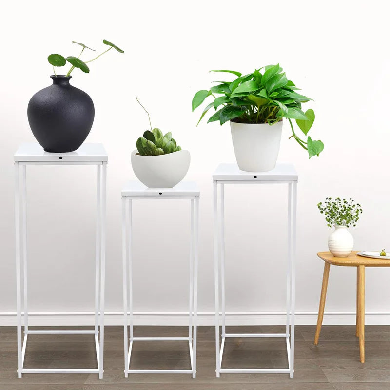 Hign-concerned 3-Piece Tall Pedestal Metal Plant Stands