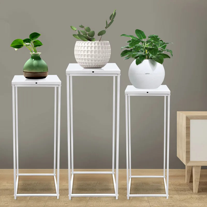 Hign-concerned 3-Piece Tall Pedestal Metal Plant Stands