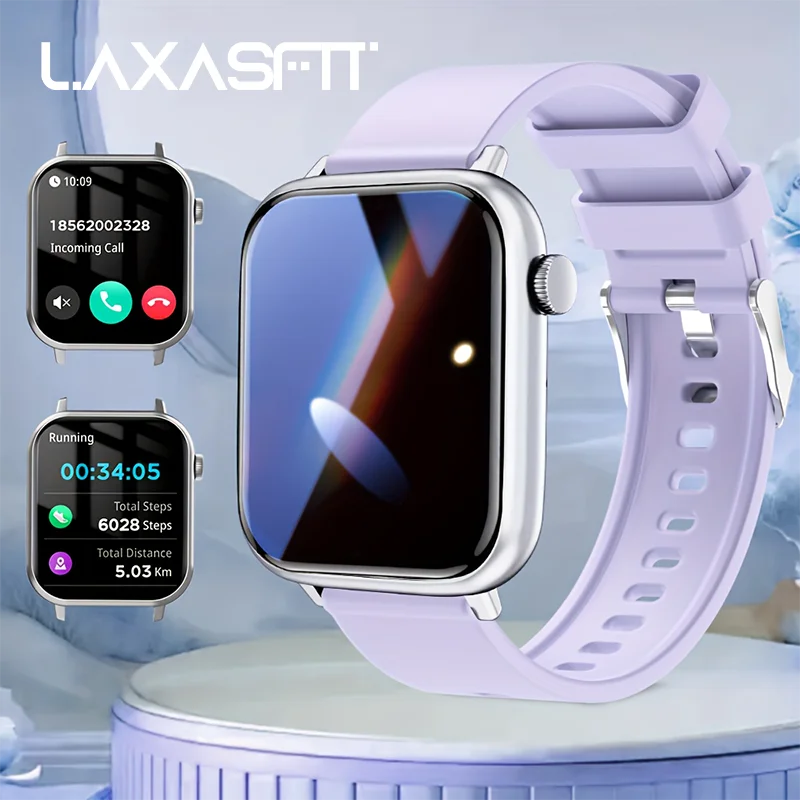 LAXASFIT Waterproof Smartwatch With Bluetooth Calling And Voice Assistant Compatibility