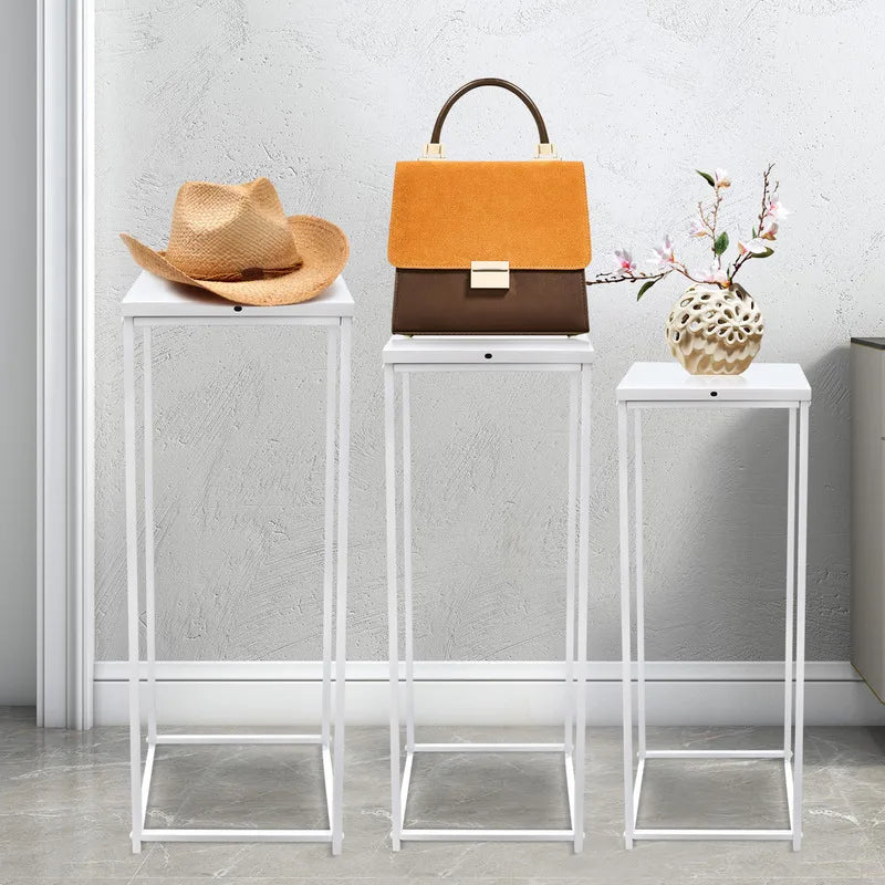 Hign-concerned 3-Piece Tall Pedestal Metal Plant Stands