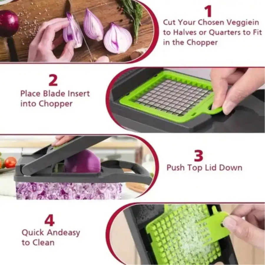 AEDG 15-in-1 Vegetable Chopper and Slicer with 8 Blades