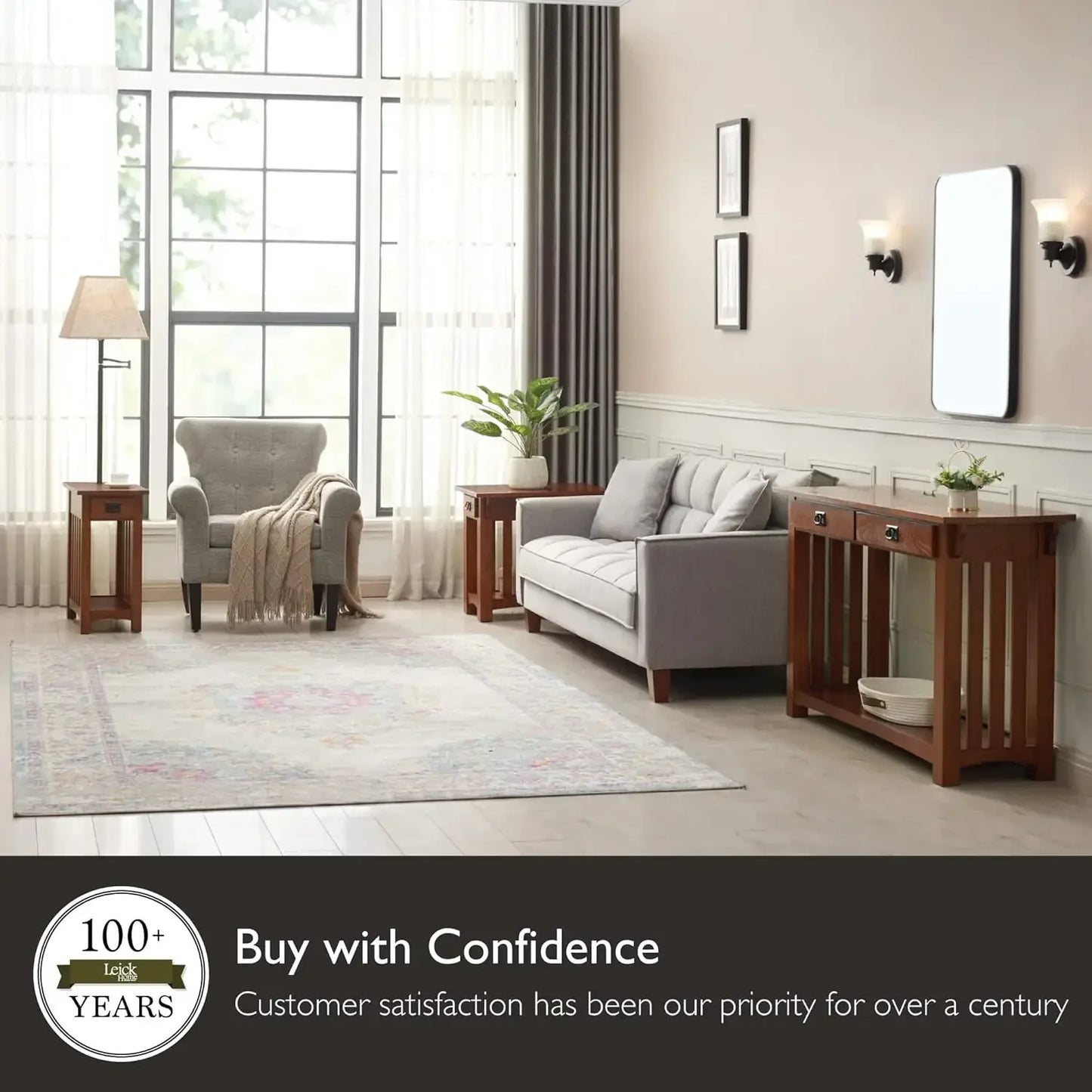 XMSJ Mission Impeccable One Drawer Side Table With Shelf