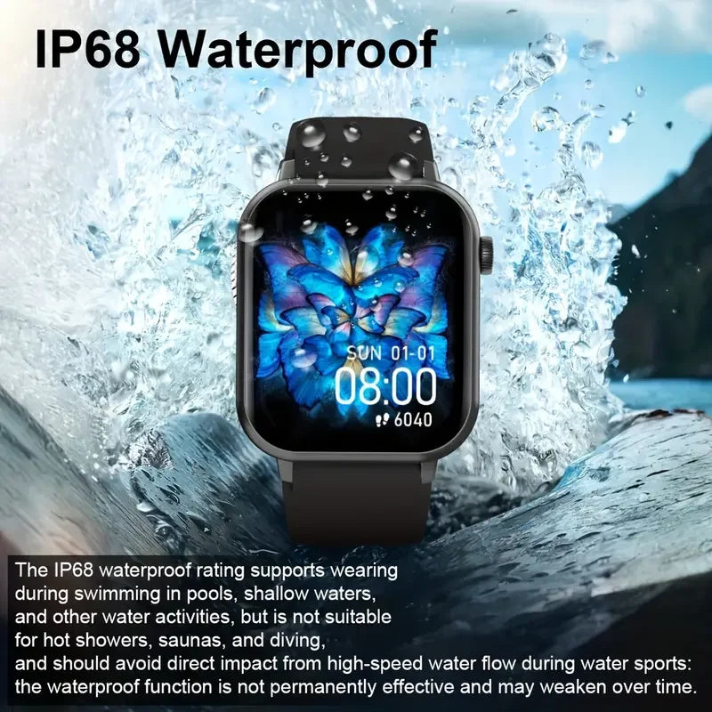LAXASFIT Waterproof Smartwatch Bluetooth Call Assistant