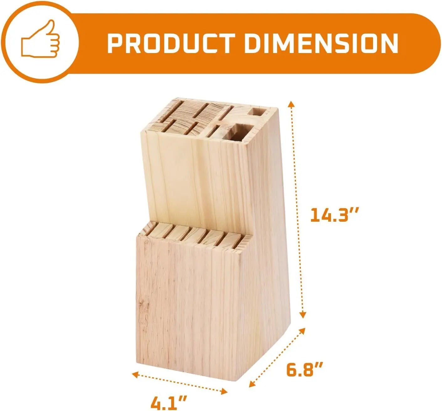 ZENG ErgonomicDesign Kitchen Knife Set With SolidWood Block Holder PremiumGradePro