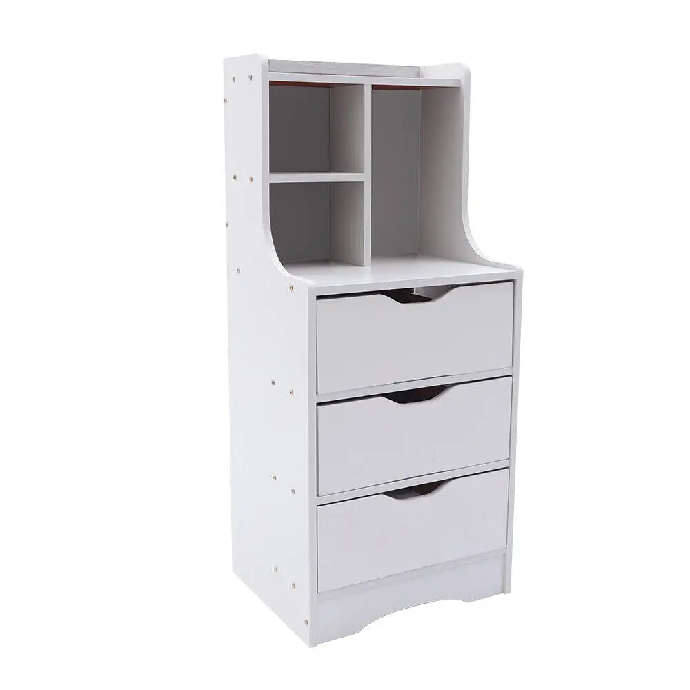 Hign-concerned Vertical Bedside Cabinet With 3 Drawers