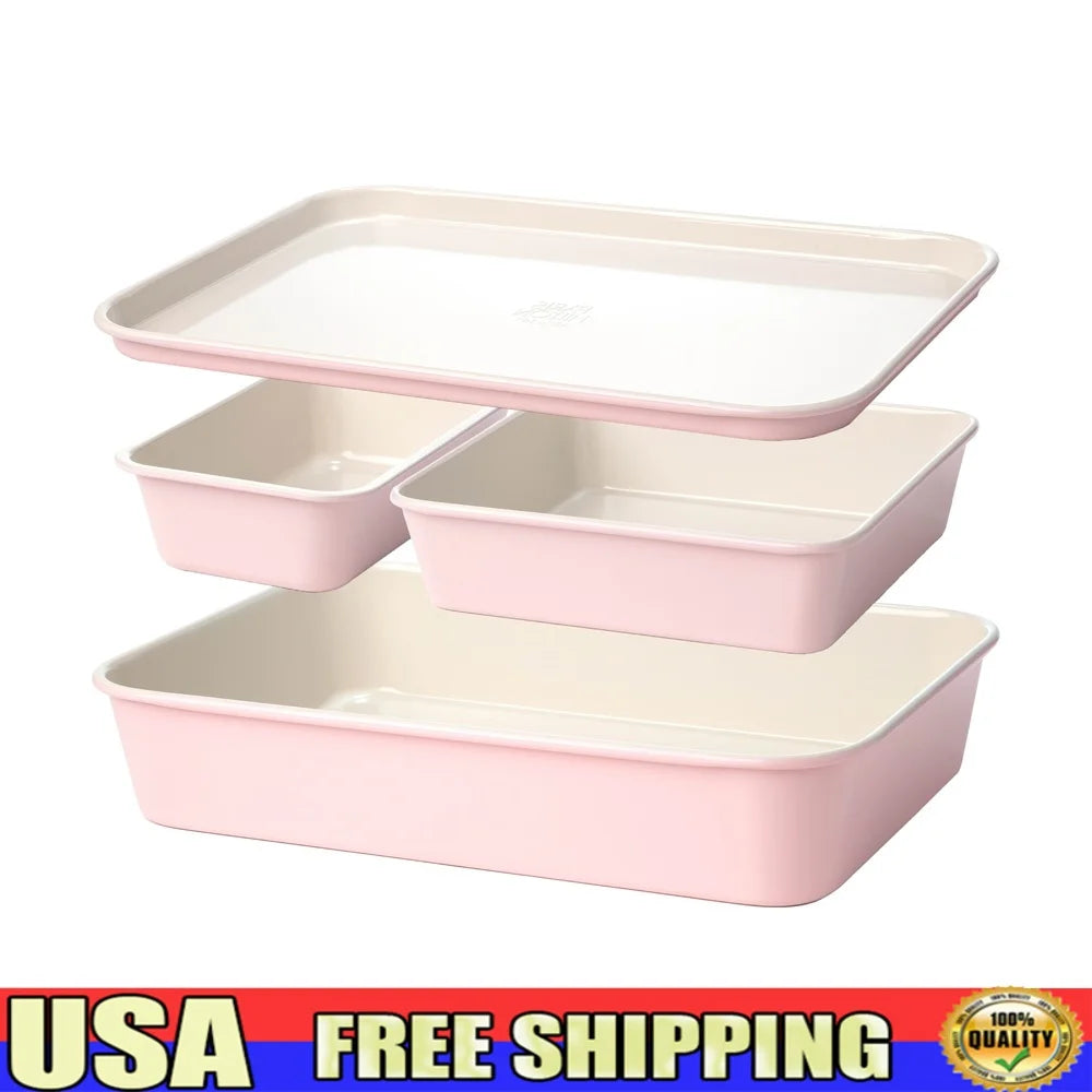 Nested Bakeware Set Nonstick Carbon Steel Space Saving Kitchen Essential