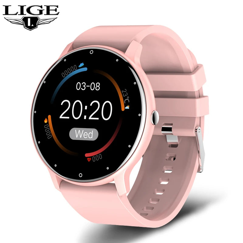 LIGE Men's Smartwatch PremiumFullTouchScreen FitnessTracker IP67 Waterproof Bluetooth