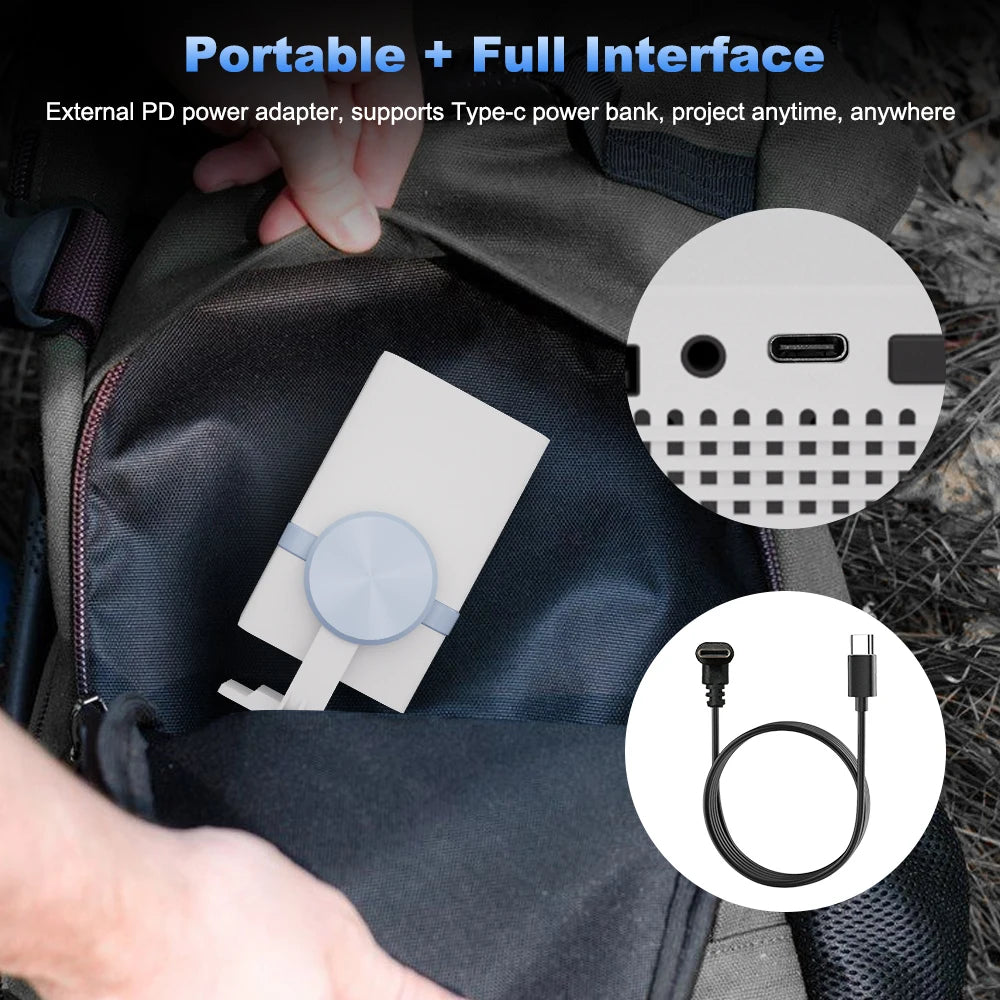 DESS Portable Android 13 Projector WiFi6 Mini Home Theater