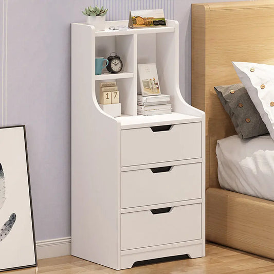 Hign-concerned Vertical Bedside Cabinet With 3 Drawers
