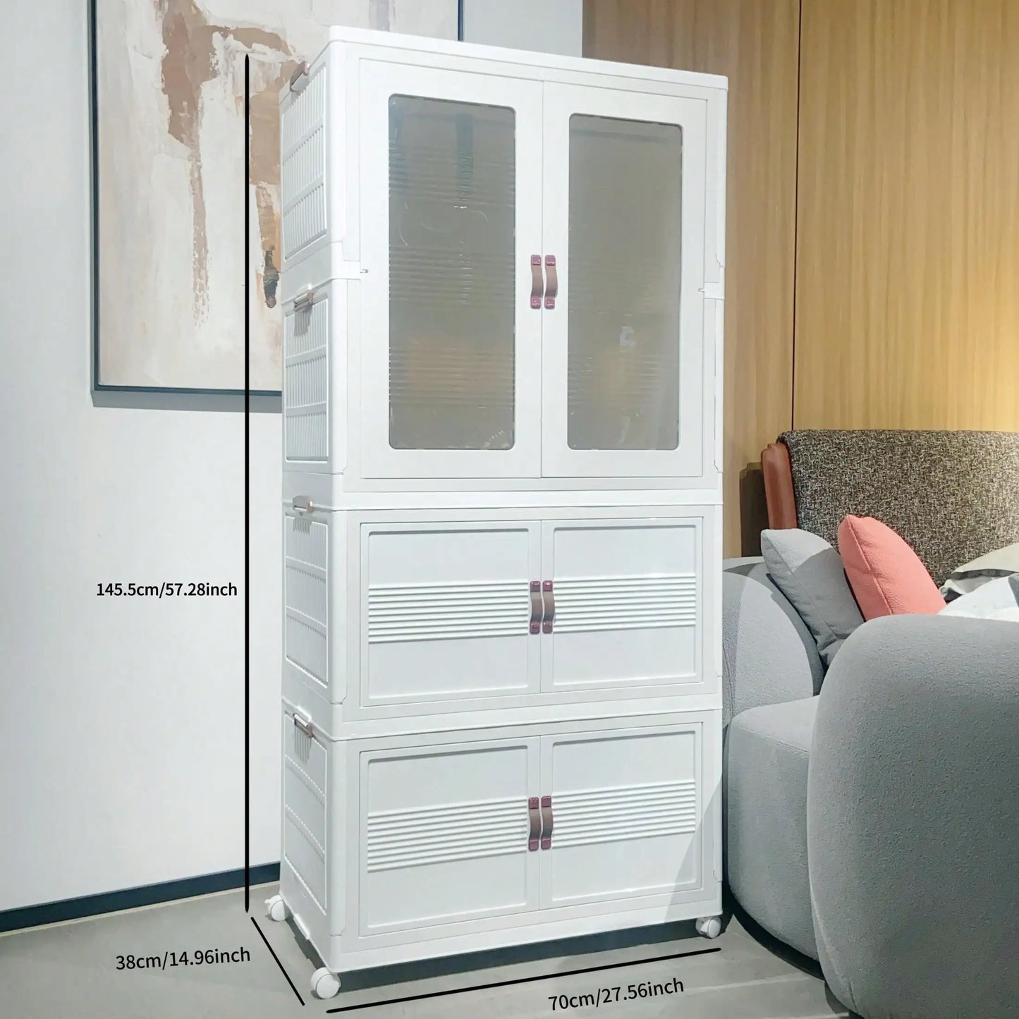 Folding Wardrobe With Folding Boxes Storage Cabinet