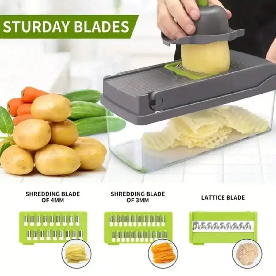 AEDG 15-in-1 Vegetable Chopper and Slicer with 8 Blades