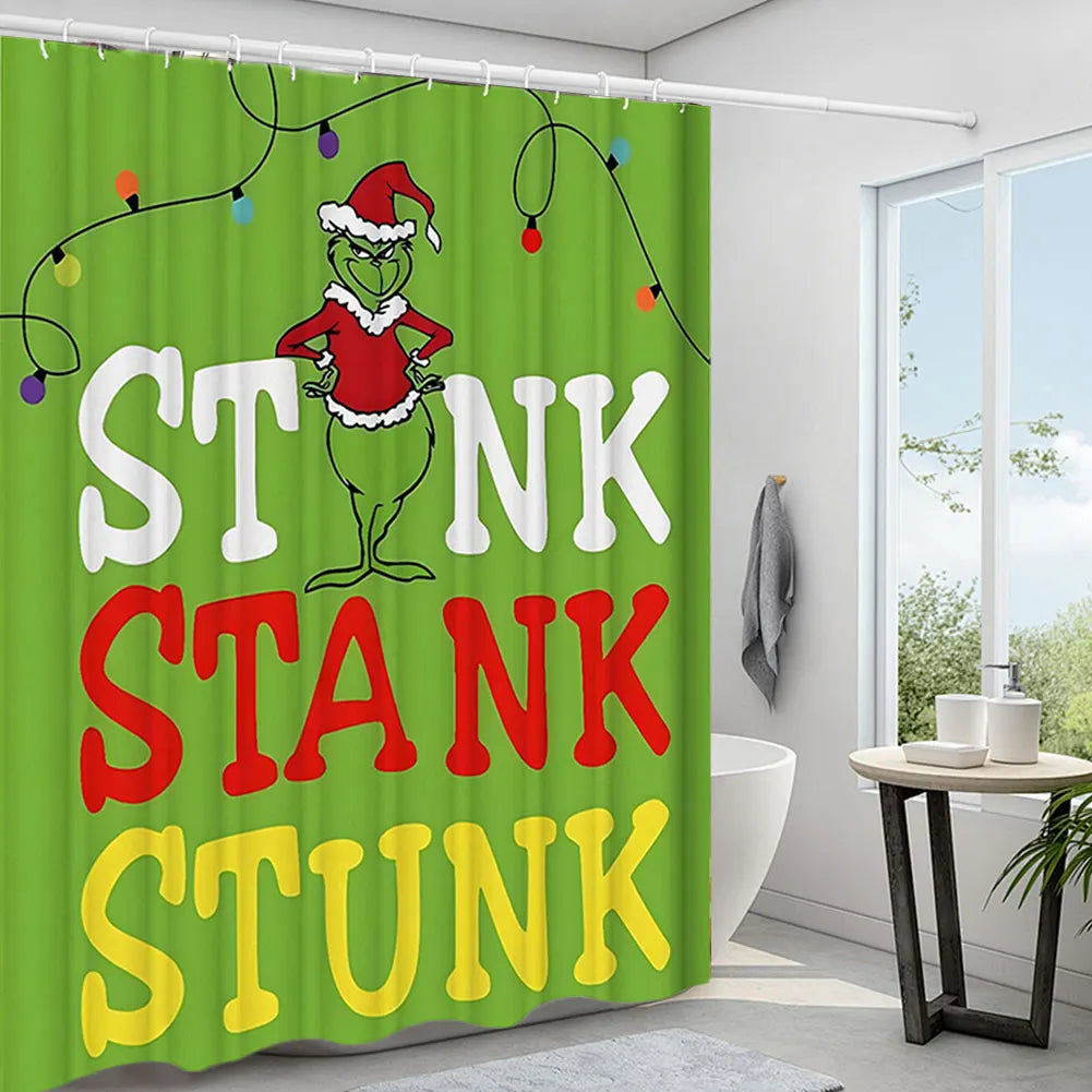 Alloet Christmas Snowman Shower Curtain Set Non Slip Rugs