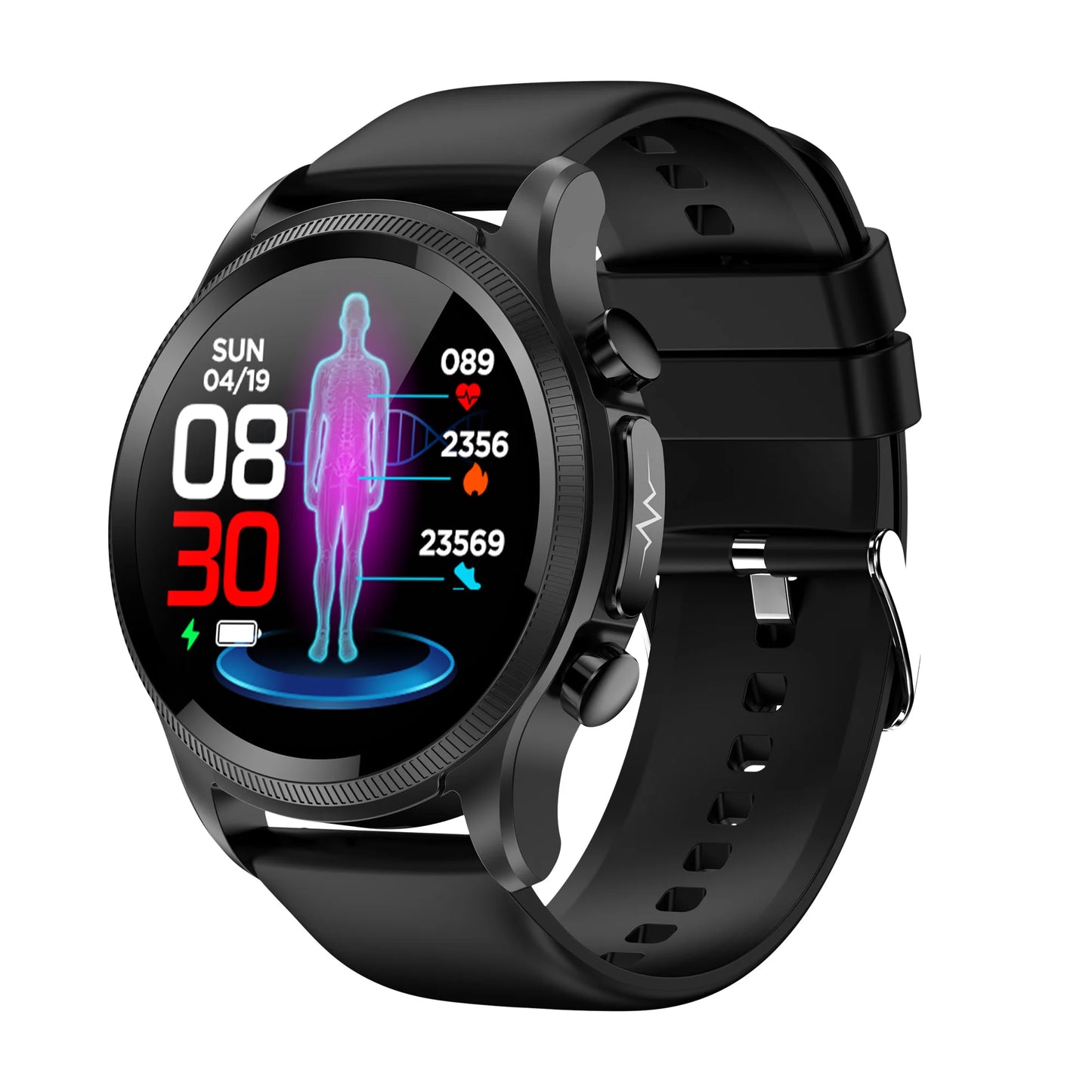 Electrocardiogram Smartwatch With Ultra-Advanced Heart Rate Blood Pressure SpO2 Analytics
