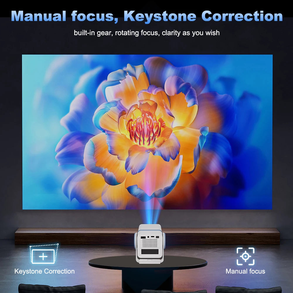 DESS Portable Android 13 Projector WiFi6 Mini Home Theater