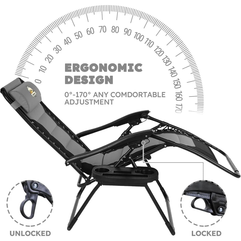 XMSJ Zero Gravity Lounge Chairs Set Two